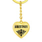 Brittney v01 - Heart Pendant Luxury Keychain