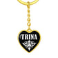 Trina v03 - Heart Pendant Luxury Keychain