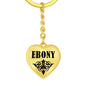 Ebony v01 - Heart Pendant Luxury Keychain