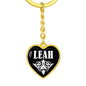 Leah v01w - Heart Pendant Luxury Keychain