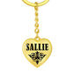 Sallie v01 - Heart Pendant Luxury Keychain