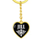 Jill v01w - Heart Pendant Luxury Keychain