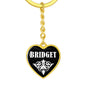 Bridget v01w - Heart Pendant Luxury Keychain
