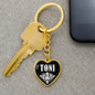 Toni v01w - Heart Pendant Luxury Keychain