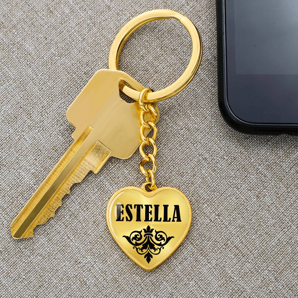 Estella v01 - Heart Pendant Luxury Keychain