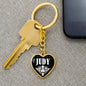 Judy v01w - Heart Pendant Luxury Keychain