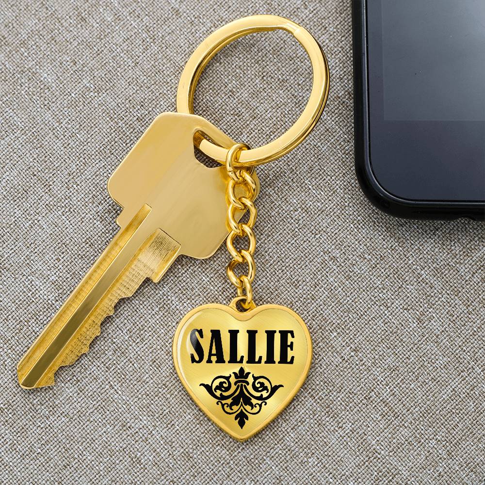 Sallie v01 - Heart Pendant Luxury Keychain