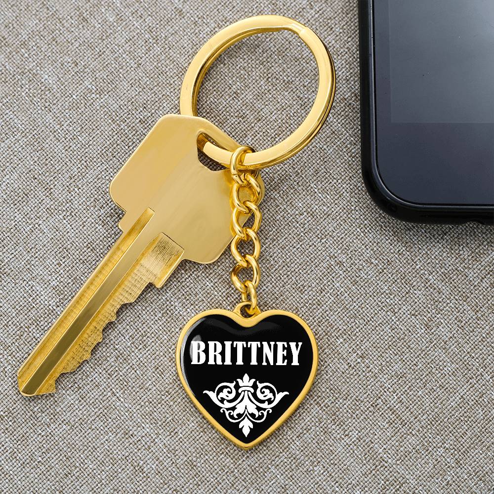 Brittney v03 - Heart Pendant Luxury Keychain