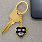 Loretta v01w - Heart Pendant Luxury Keychain