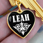 Leah v01w - Heart Pendant Luxury Keychain