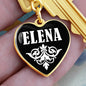 Elena v01w - Heart Pendant Luxury Keychain