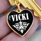 Vicki v01w - Heart Pendant Luxury Keychain