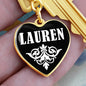 Lauren v01w - Heart Pendant Luxury Keychain