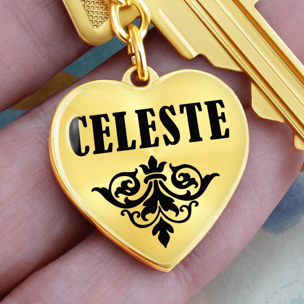 Celeste v01 - Heart Pendant Luxury Keychain