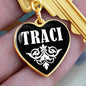 Traci v01w - Heart Pendant Luxury Keychain