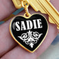 Sadie v01w - Heart Pendant Luxury Keychain