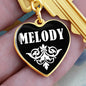 Melody v01w - Heart Pendant Luxury Keychain