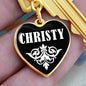 Christy v01w - Heart Pendant Luxury Keychain