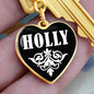 Holly v01w - Heart Pendant Luxury Keychain