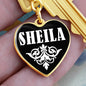 Sheila v01w - Heart Pendant Luxury Keychain