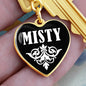 Misty v01w - Heart Pendant Luxury Keychain