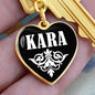 Kara v01w - Heart Pendant Luxury Keychain