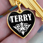 Terry v01w - Heart Pendant Luxury Keychain