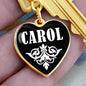 Carol v01w - Heart Pendant Luxury Keychain
