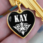 Kay v01w - Heart Pendant Luxury Keychain