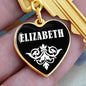 Elizabeth v01w - Heart Pendant Luxury Keychain
