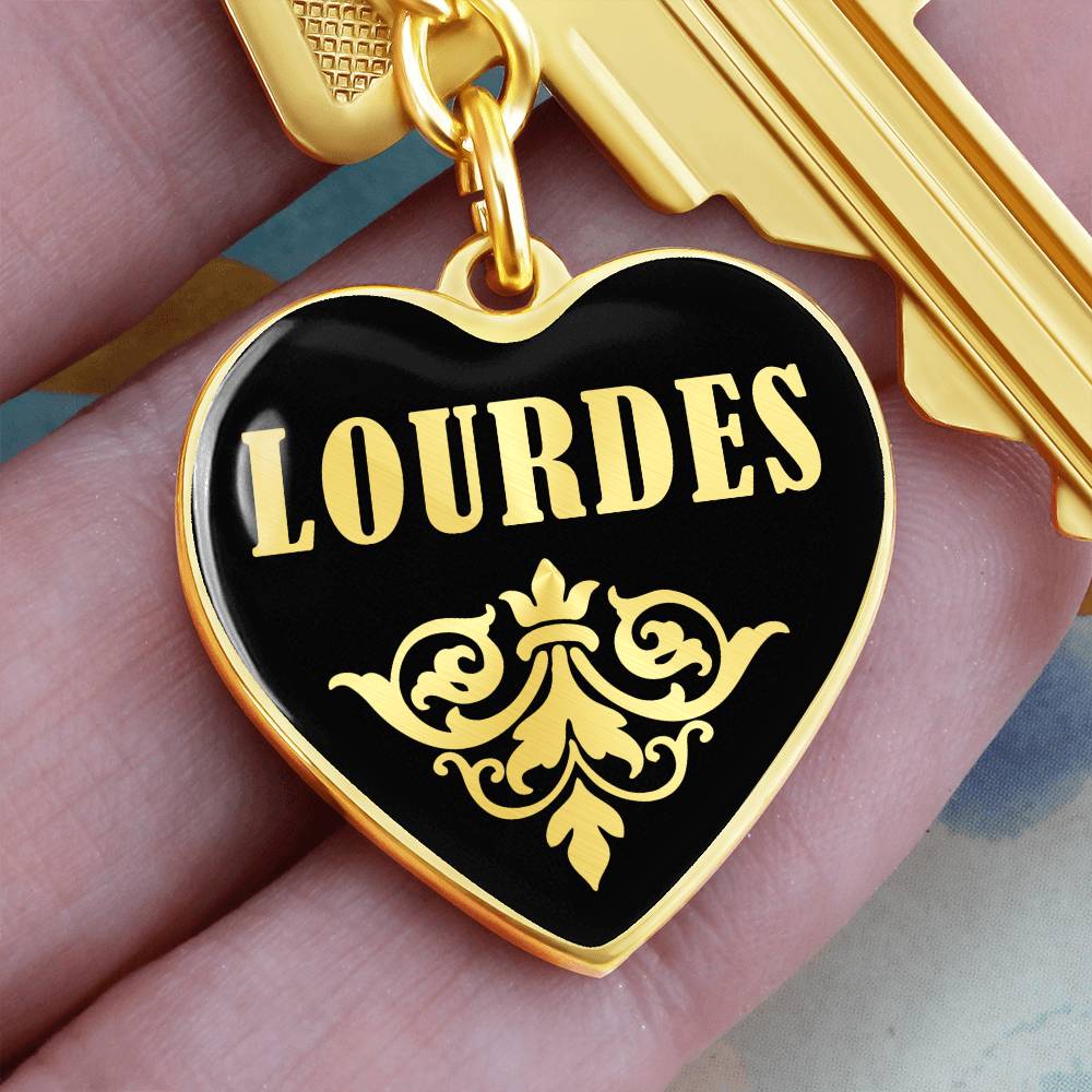 Lourdes v02 - Heart Pendant Luxury Keychain