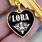 Lora v01w - Heart Pendant Luxury Keychain