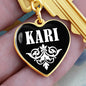 Kari v01w - Heart Pendant Luxury Keychain
