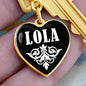 Lola v01w - Heart Pendant Luxury Keychain