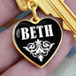 Beth v01w - Heart Pendant Luxury Keychain