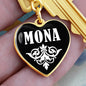 Mona v01w - Heart Pendant Luxury Keychain