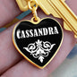 Cassandra v01w - Heart Pendant Luxury Keychain