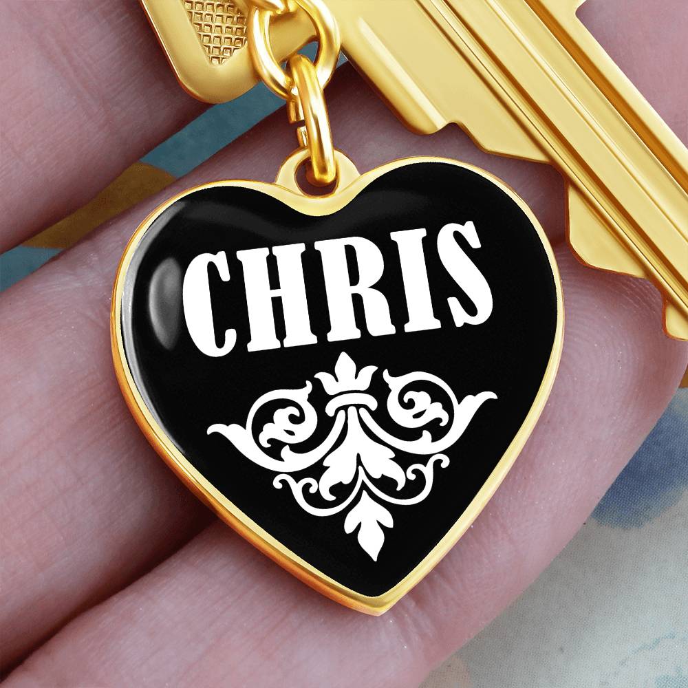 Chris v03 - Heart Pendant Luxury Keychain