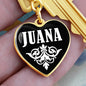 Juana v01w - Heart Pendant Luxury Keychain