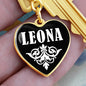 Leona v01w - Heart Pendant Luxury Keychain