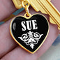 Sue v01w - Heart Pendant Luxury Keychain
