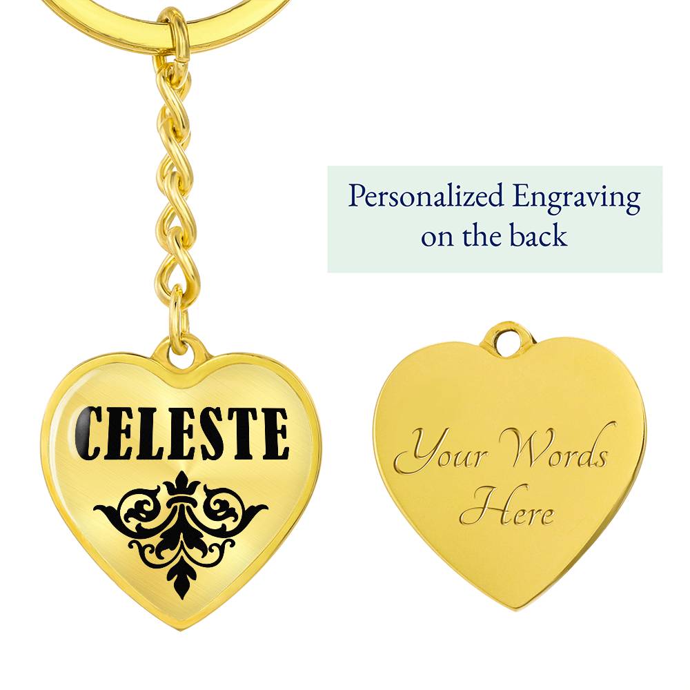 Celeste v01 - Heart Pendant Luxury Keychain