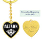 Alison v01w - Heart Pendant Luxury Keychain