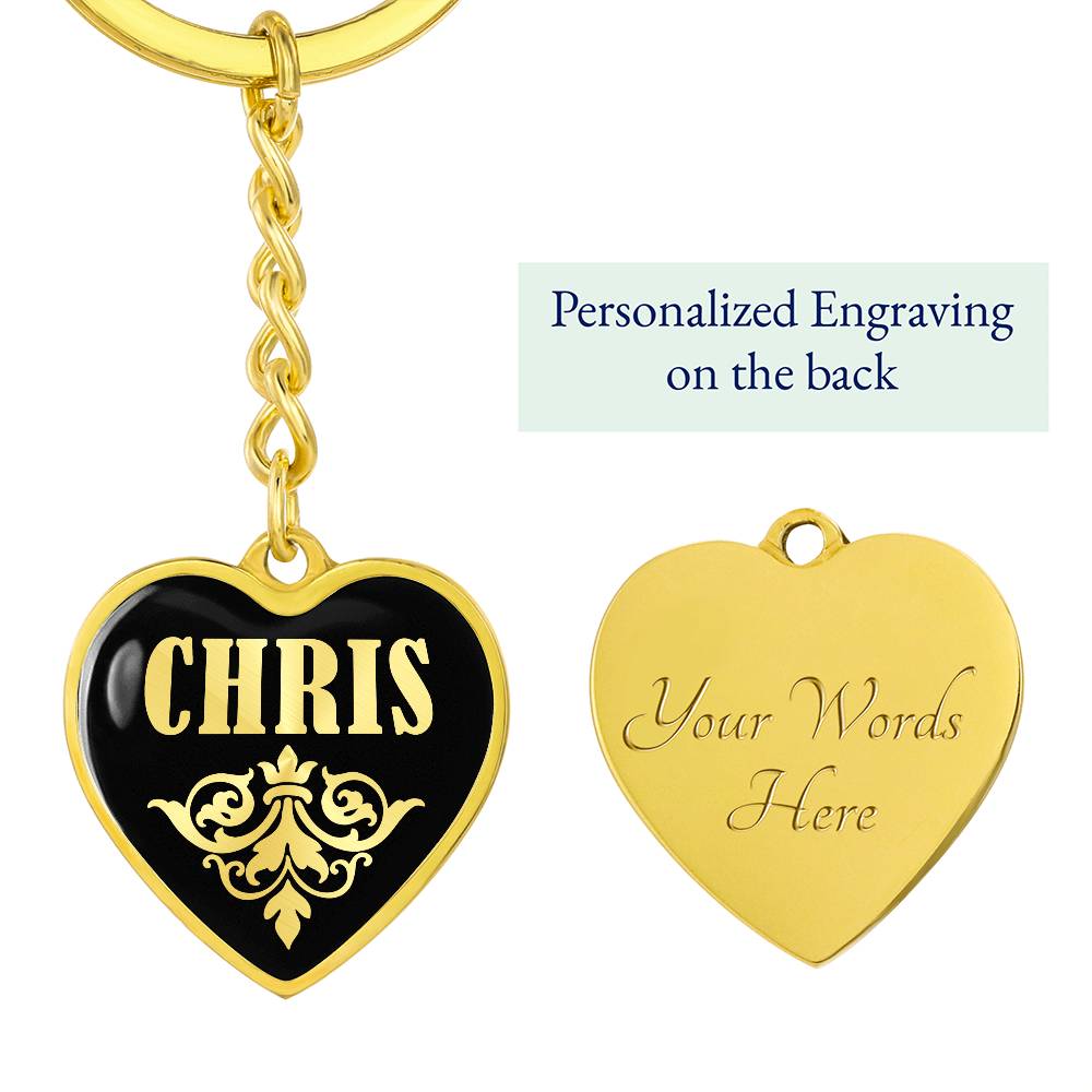 Chris v02 - Heart Pendant Luxury Keychain