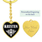 Kristen v01w - Heart Pendant Luxury Keychain
