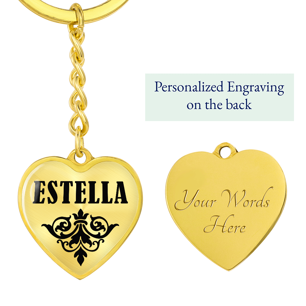 Estella v01 - Heart Pendant Luxury Keychain
