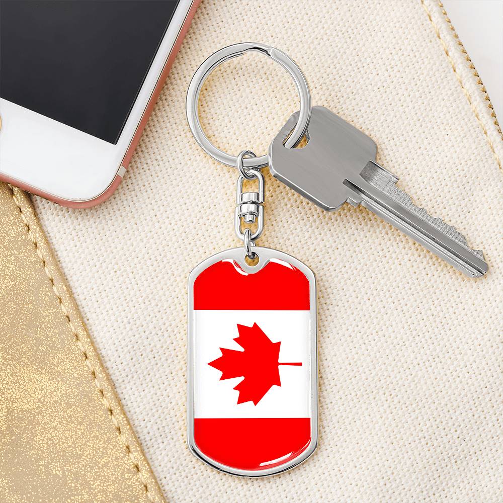 Canadian Flag - Luxury Dog Tag Keychain