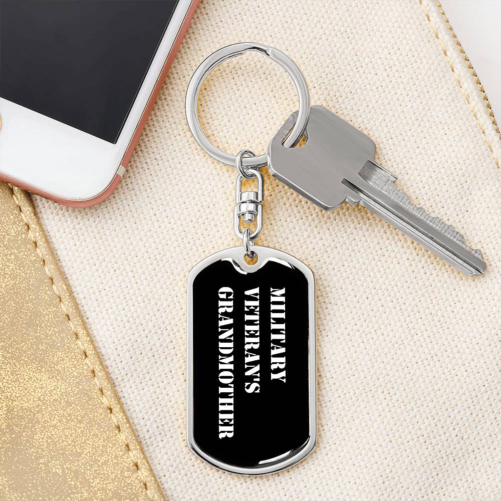 Military Veteran's Grandmother v3 - Luxury Dog Tag Keychain