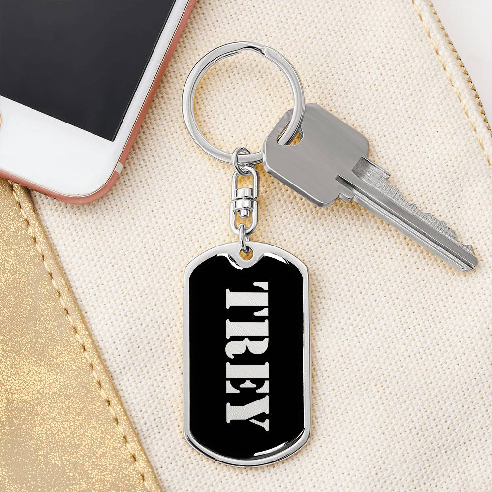 Trey v2 - Luxury Dog Tag Keychain