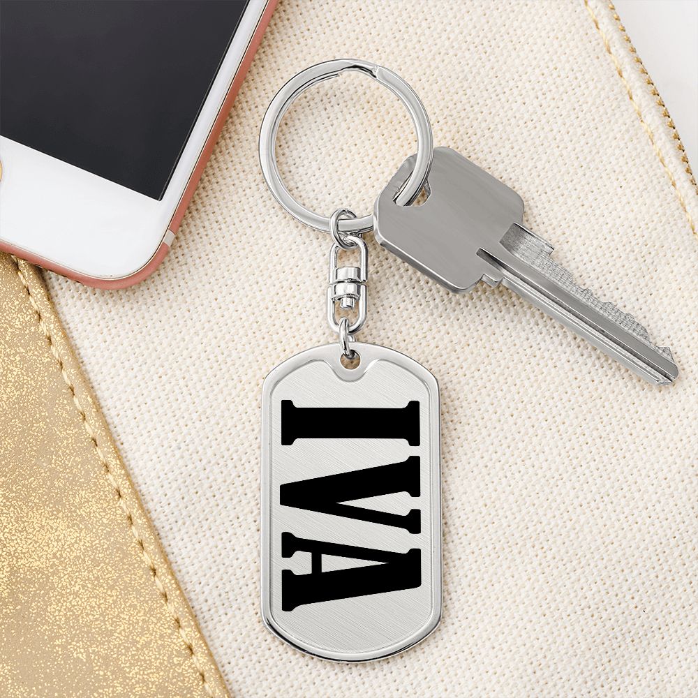 Iva v01 - Luxury Dog Tag Keychain
